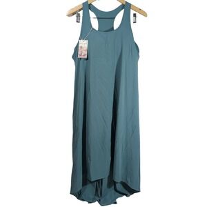 Halara Breezeful Racerback Side Pocket High Low Flowy Midi Casual Dress L NWT